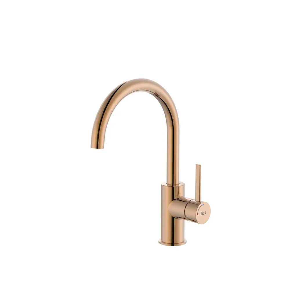 Roca - Rubinetteria monocomando per lavabo oro rosa A5A4A9ERG0