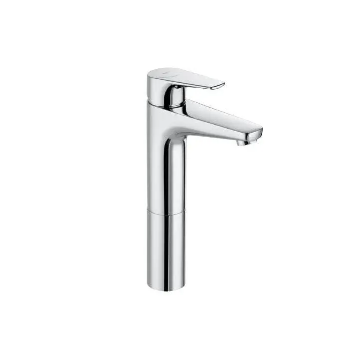 Roca - Rubinetto cromato per lavabo con bocca alta e corpo liscio Atlas A5A3790C00
