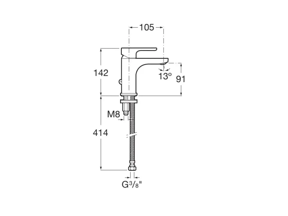 Roca - Rubinetto cromato per lavabo L20 A5A3J09C00