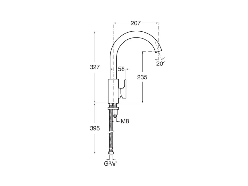 Roca - Tap Monomanando Curve Cuce L90 A5A8301C00