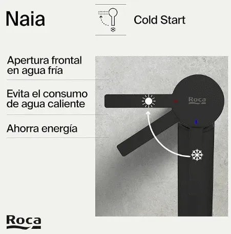 Roca - Titano di titanio titanio nero corto con corpo liscio Naia A5A3A96CN0