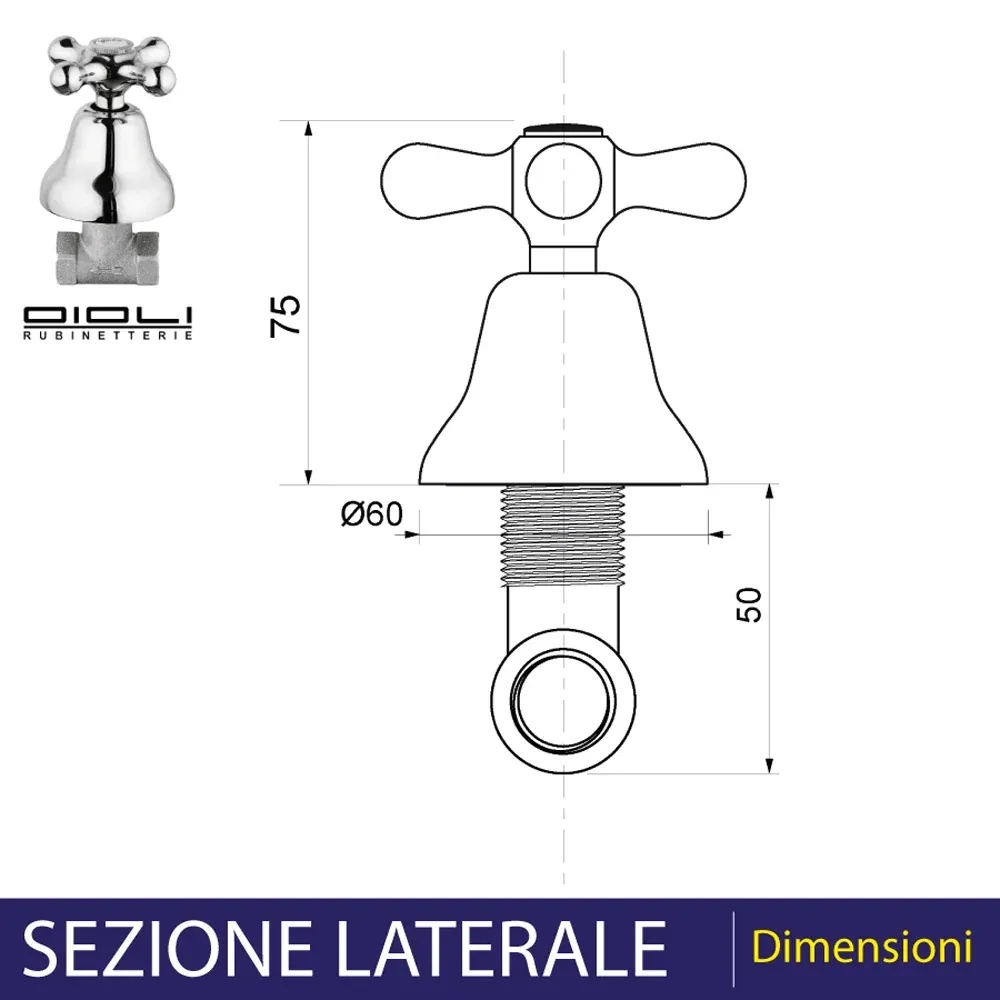 Rubinetto Incasso Rome Cromo - 1/2"