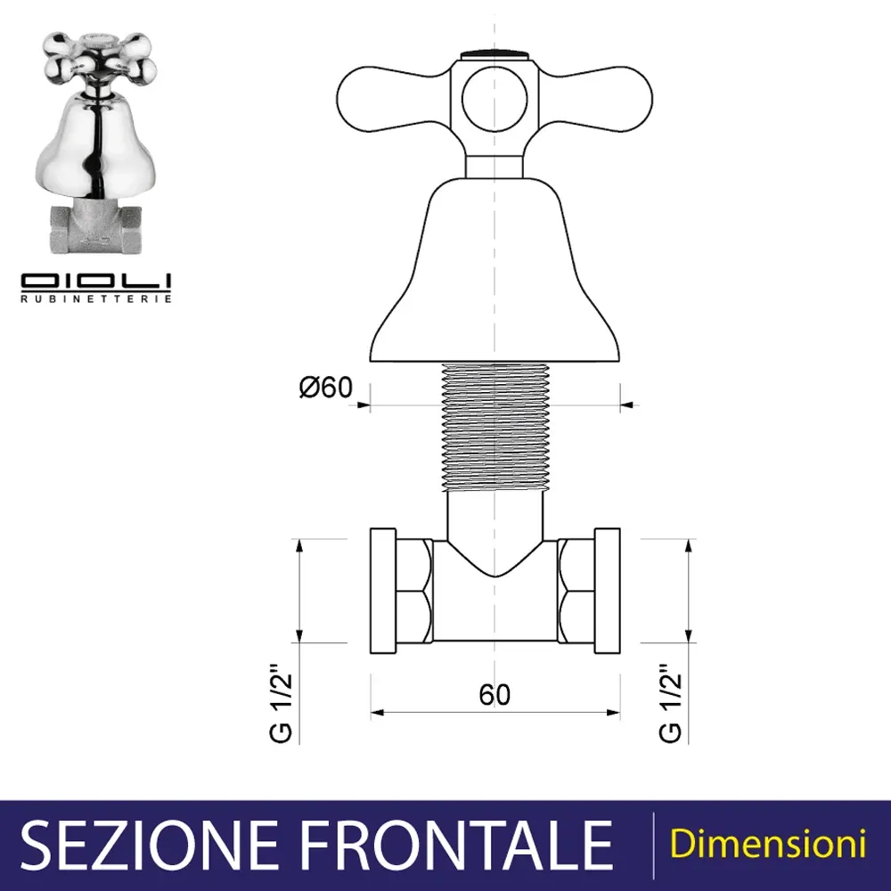 Rubinetto Incasso Rome Cromo - 1/2"