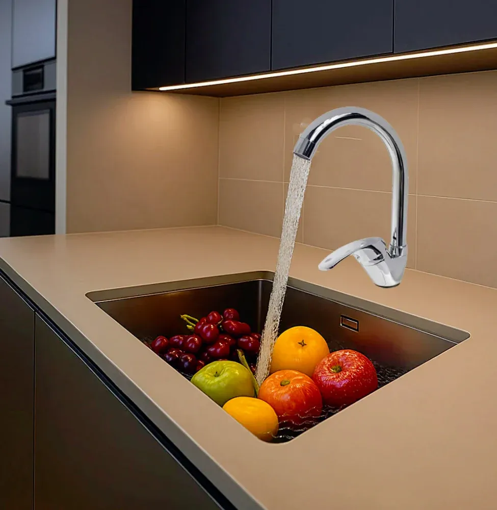 Rubinetto lavello cucina canna alta cromato lucido - moderno e resistente