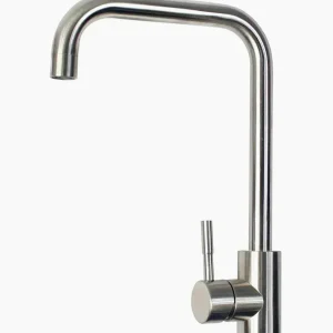 Rubinetto lavello cucina canna quadrata cromato satinato - moderno e resistente