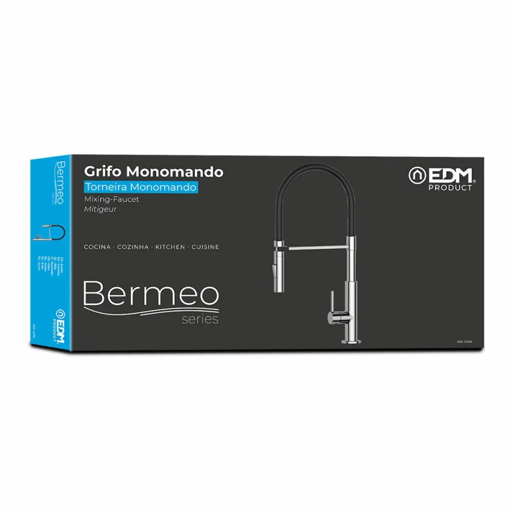 Rubinetto Monocomando EDM 01196 BERMEO Argentato Ottone Zinco