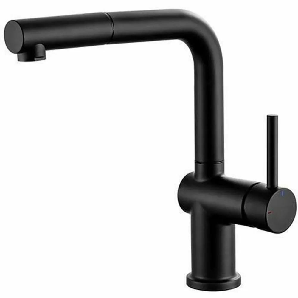 Rubinetto Monocomando Edouard Rousseau SQUARE Nero Acciaio inossidabile Forma C
