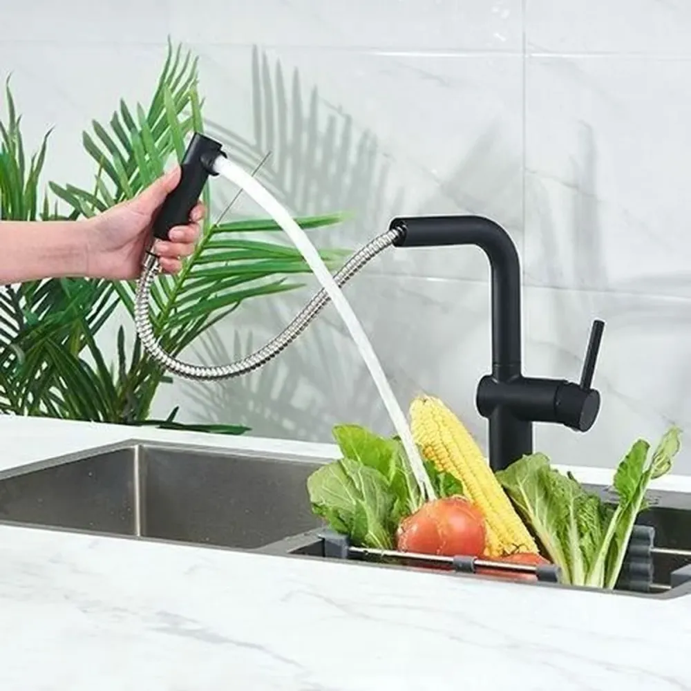 Rubinetto Monocomando Edouard Rousseau SQUARE Nero Acciaio inossidabile Forma C