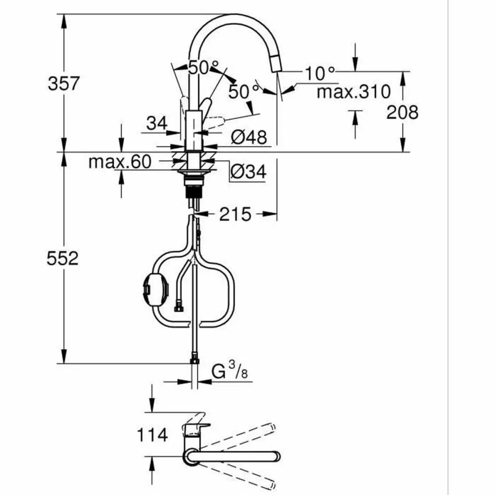 Rubinetto Monocomando Grohe Ottone Forma C