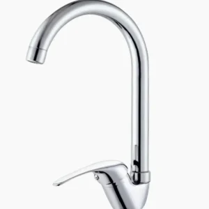 Rubinetto per cucina canna alta curva con miscelatore orientabile - design moderno e versatile