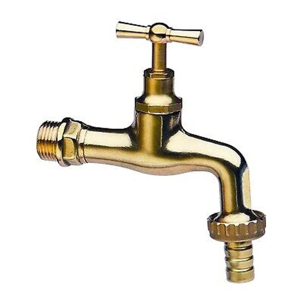 Rubinetto Portagomma Ottone Lucido 3/4"
