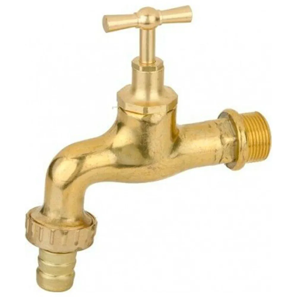 Rubinetto Portagomma Ottone Lucido 1/2"