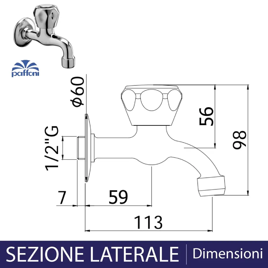 Rubinetto Prolungatissimo Danubio 1/2" - M22X1