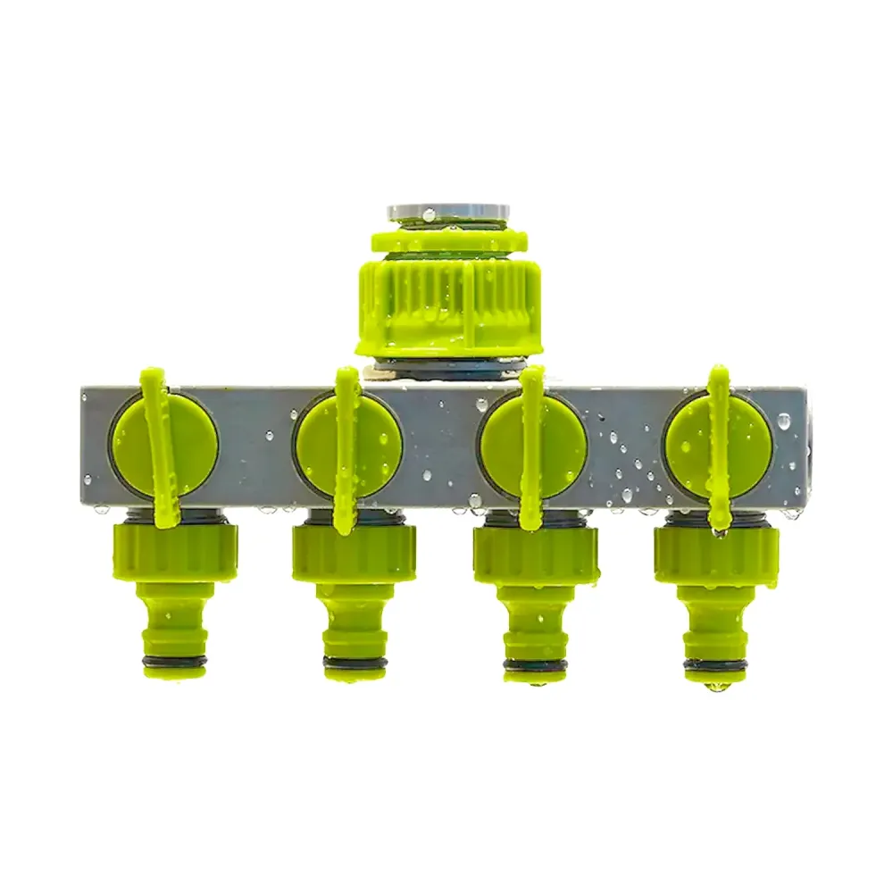 Rubinetto 4 Vie Per Attacchi Filettati Da 3,4cm E Rubinetti Da 2,65cm