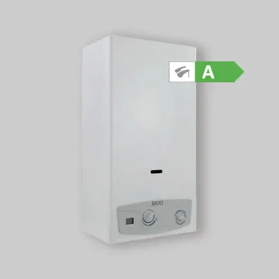 Scaldabagno Gas "Acquaprojet Blue" Camera Aperta Baxi 14 Lt. - Gpl