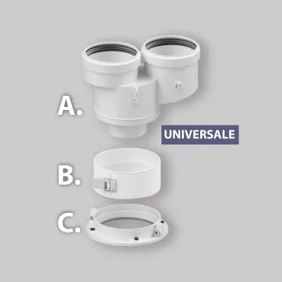 Sdoppiatore Universale Per Caldaie Condensazione Pp Bianco - Ø80 Mm
