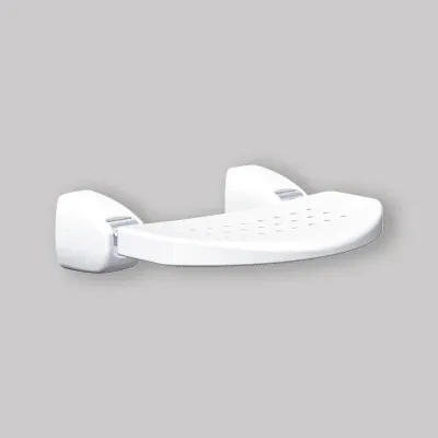 Sedile Doccia Muro Ribaltabile "Facile" Antiscivolo Bianco - P.30,5 X L.39 Cm