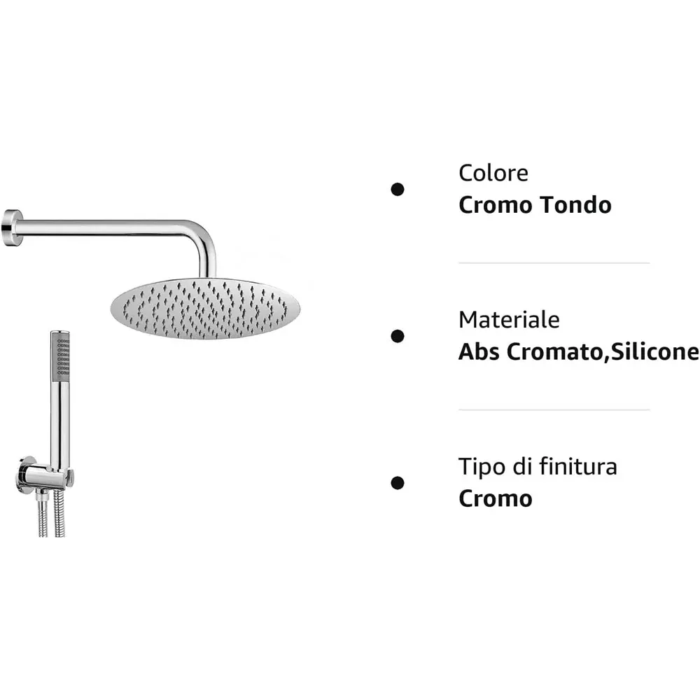 Set Doccia Cromo Tondo Ø 200 Mm