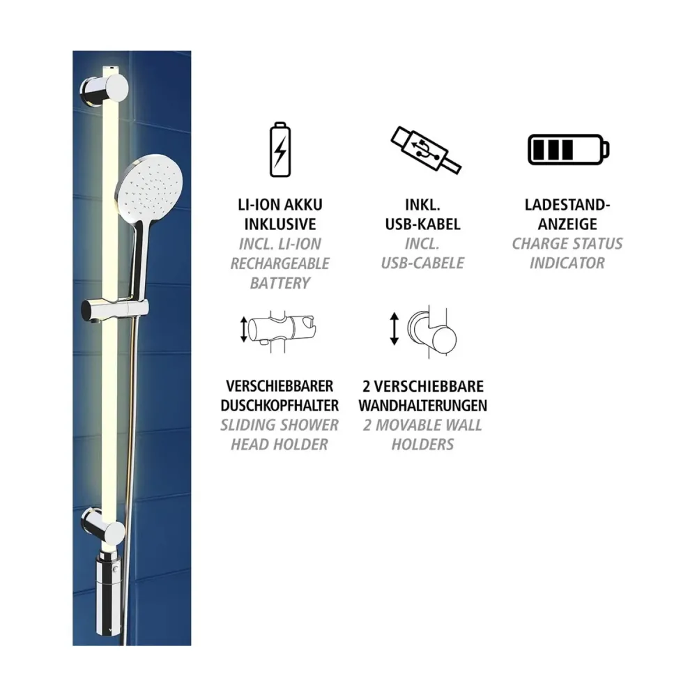 Set Saliscendi Doccia Led 94cm