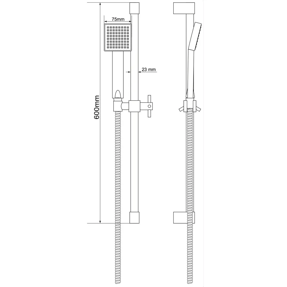 Set Saliscendi Doccia "Square" Cromo 1 Getto