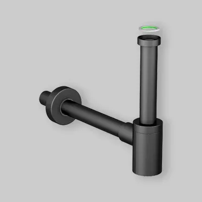 Sifone D'Arredo Per Lavabo "Mignon" Nero 1"1/4 X Ø 32