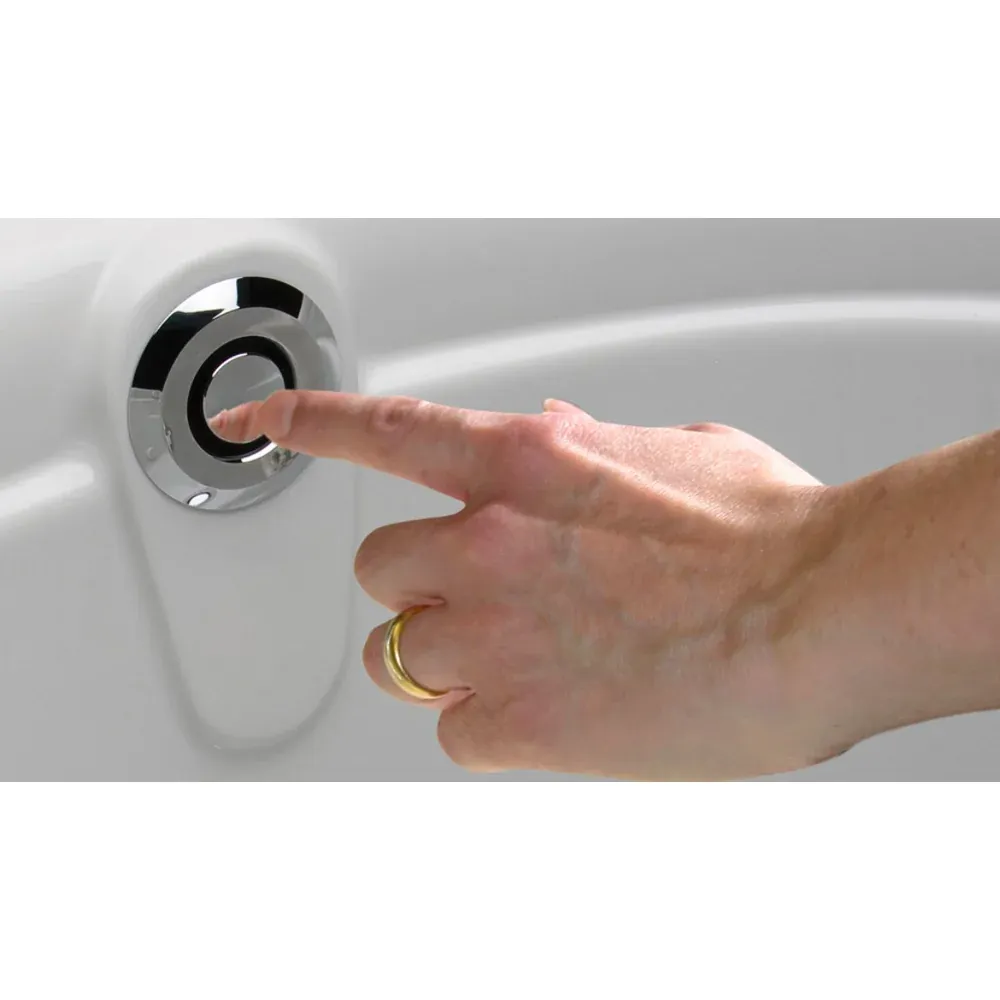 Sifone Per Vasca Con Azionamento Pushcontrol Ø 52 Cromato Lucido - L. 26 Cm