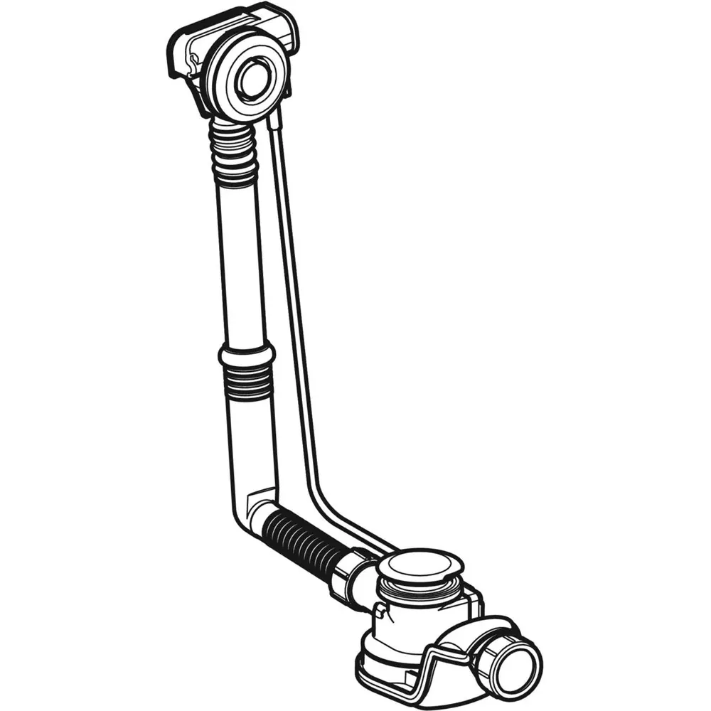 Sifone Per Vasca Con Azionamento Pushcontrol Ø 52 Cromato Lucido - L. 26 Cm