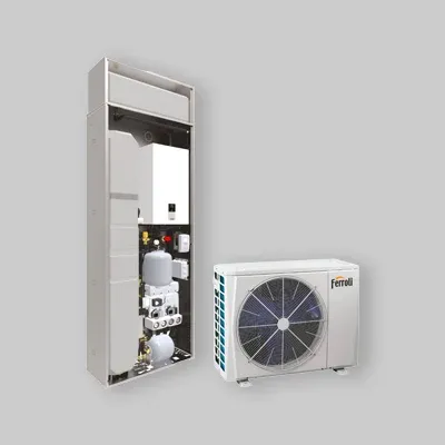 Sistema Ad Incasso Con Pompa Di Calore Ibrida Reversibile Aria-Acqua "Omnia S 3.2 Hybrid H " 10 Kw