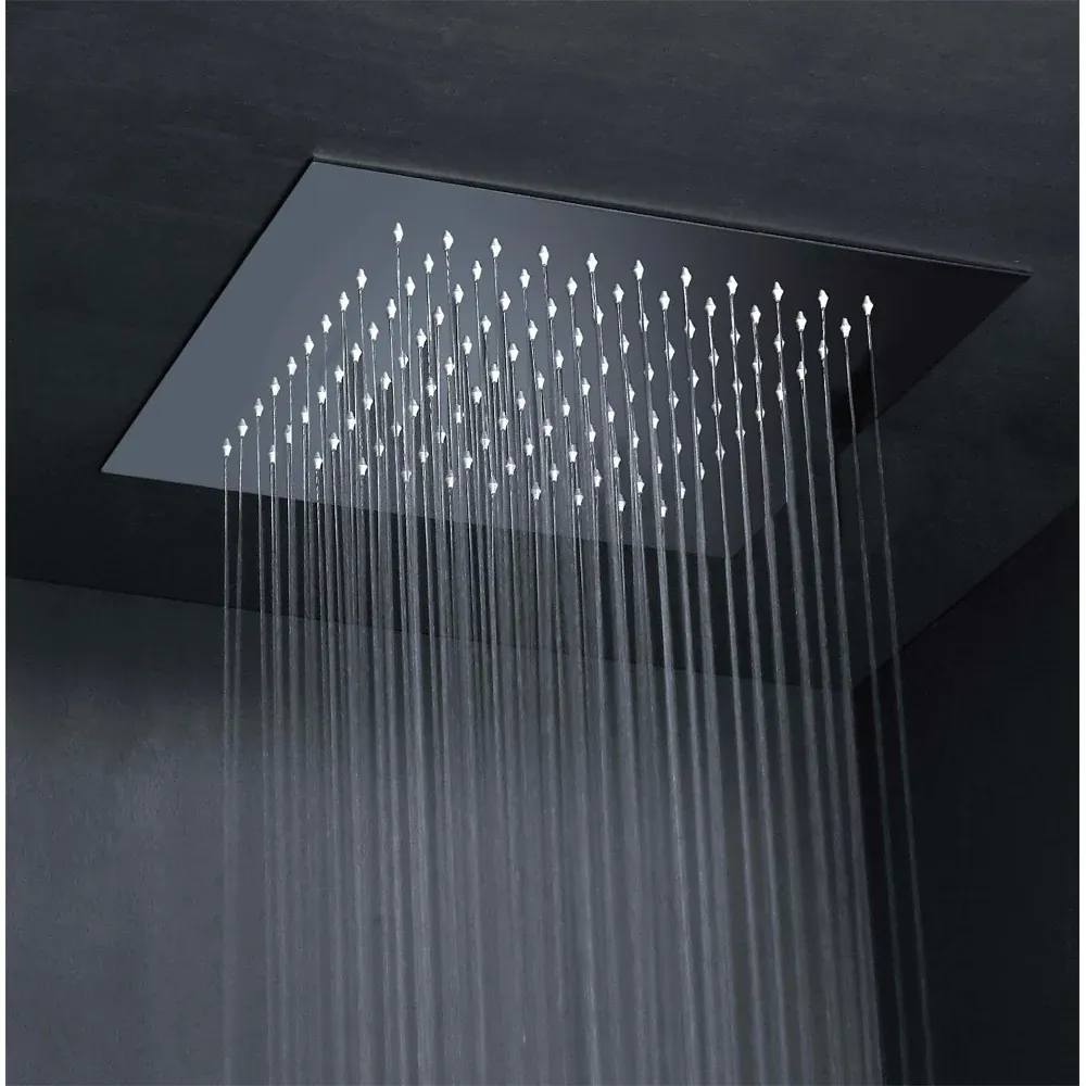 Soffione Doccia Da Incasso Soffitto "Super-Mirror" 500 X 500 X 2 Mm