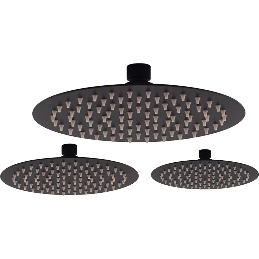 Soffione Doccia Inox Tondo Nero Ø 200 Mm