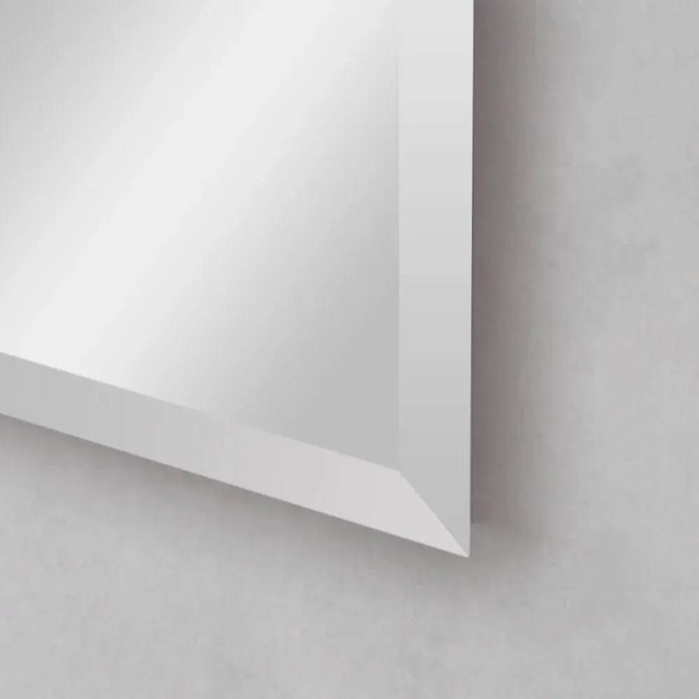 Specchio Filo Lucido Bisellato Con Lampada Led 100 X 70 Cm