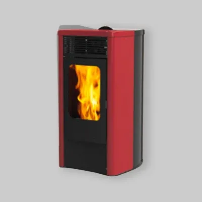 Stufa Pellet Ventilata Canalizzata "Lory" 12 Kw Bordeaux