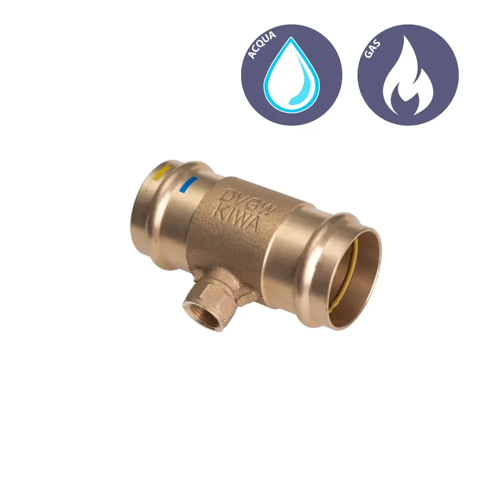 Tee Femmina Pressare Filettato Femmina Al Centro Bronzo 22 X 3/4" X 22