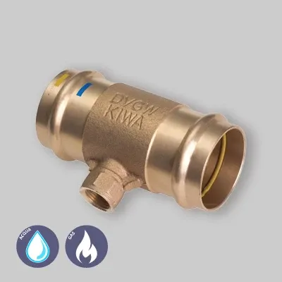 Tee Femmina Pressare Filettato Femmina Al Centro Bronzo 35 X 1/2" X 35
