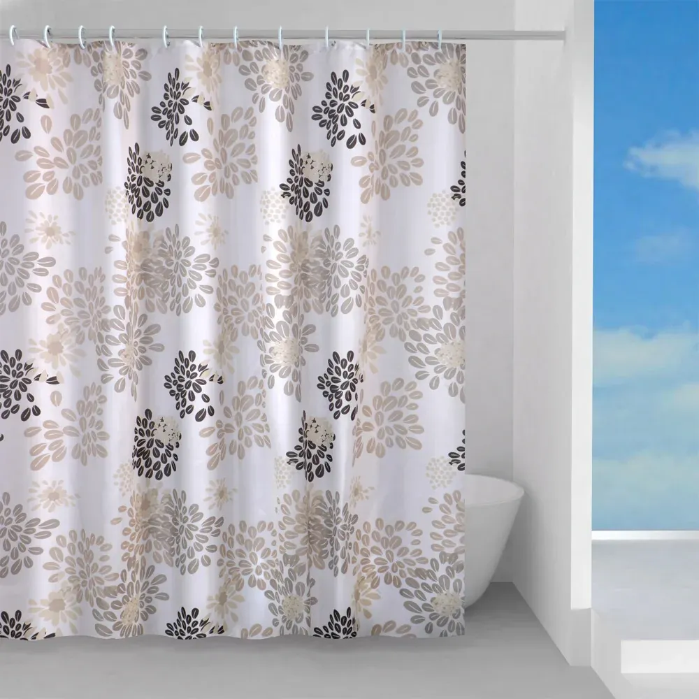 Tenda Doccia Caffe' 240X200 Bianco/Beige/Marrone