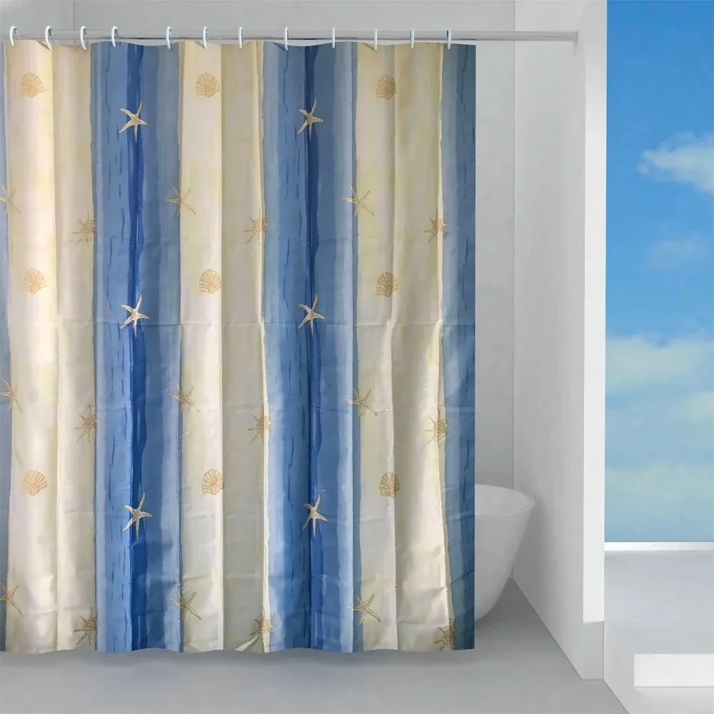 Tenda Doccia Oltremare 240X200 Beige/Azzurro
