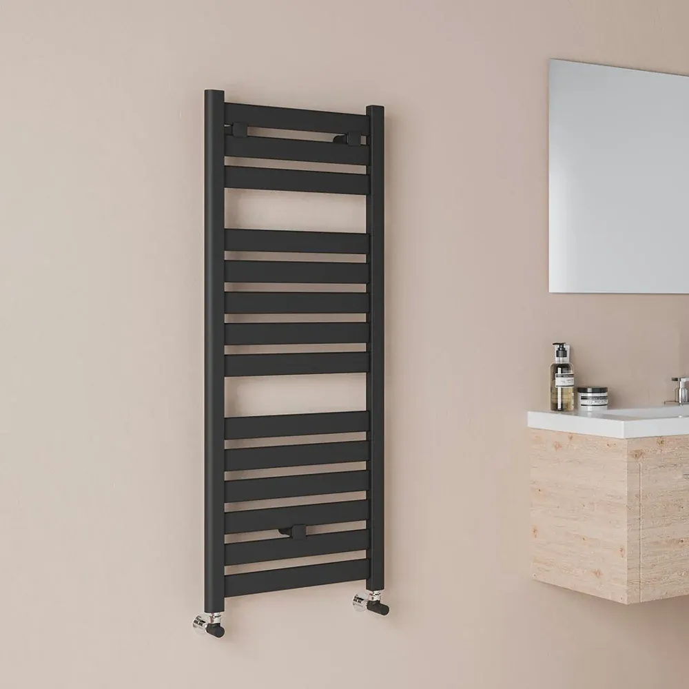 Termoarredo Capri Diritto Nero Opaco Ral 9005 1150 X 500 Int.450