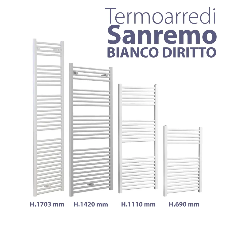 Termoarredo Sanremo Bianco Diritto H.1110 X L.550 X I.500