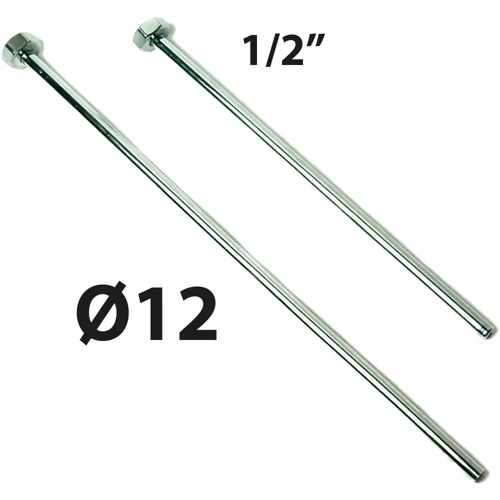 Tubetto Di Rame Cromo 1/2" F 12 Mm Con Calotta Cm 100