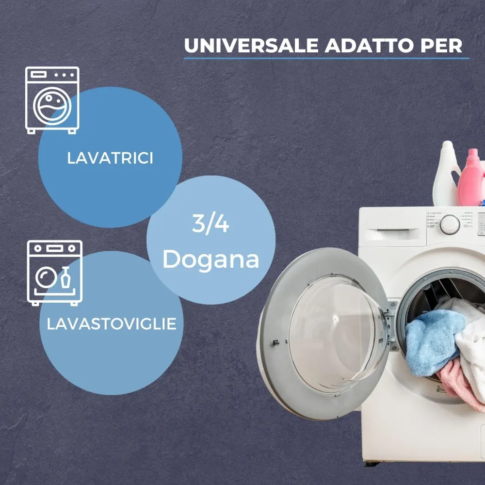 Tubo Carico Lavatrice Acciaio 3/4" Cm 200