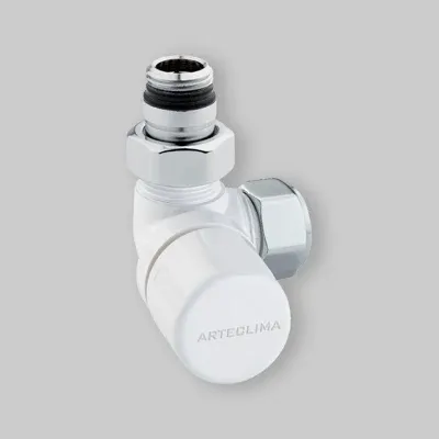 Valvola D'Arredo Ad Angolo Termostatica Sx Bianca Arteclima 1/2" X 24 - 19