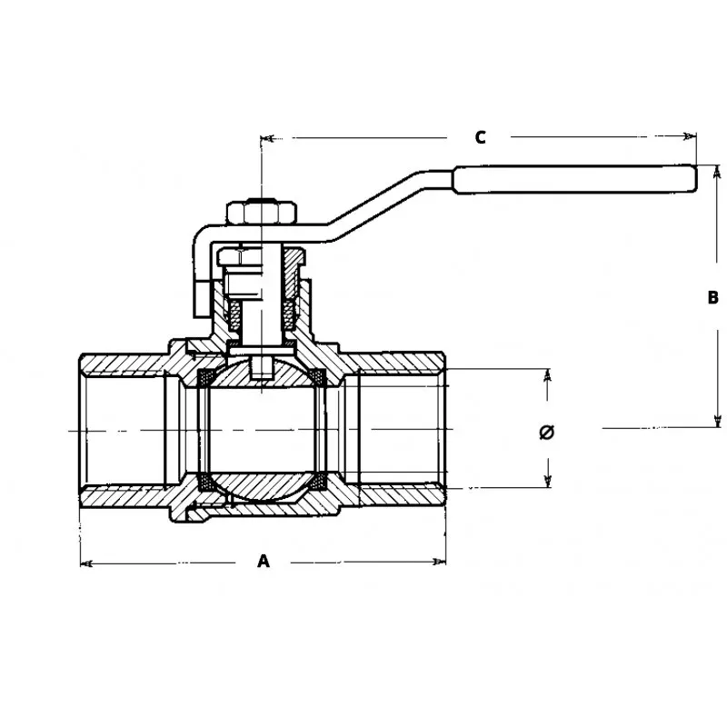 VALVOLA SFERA INOX 316 DA 1/2 - 1818012 - FORNITURE NAUTICHE ITALIANE