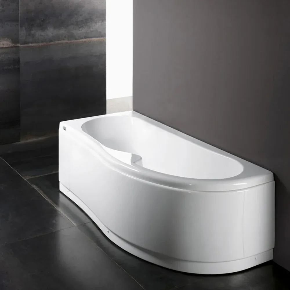 Vasca Asimmetrica Gea Con Telaio E Pannelli 150X100 Cm Dx