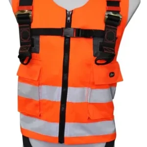 Imbracatura di sicurezza Funcke con giubbotto di segnalazione arancione 10020202