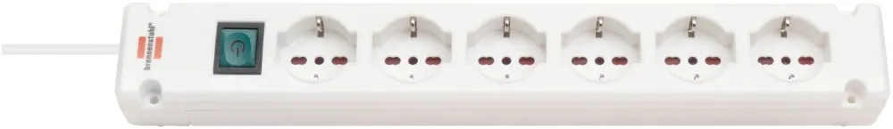 Antiscossa Sicurezza Bremounta presa multipla 6 prese, bianco, 3m H05VV-F 3G1,5 con interruttore