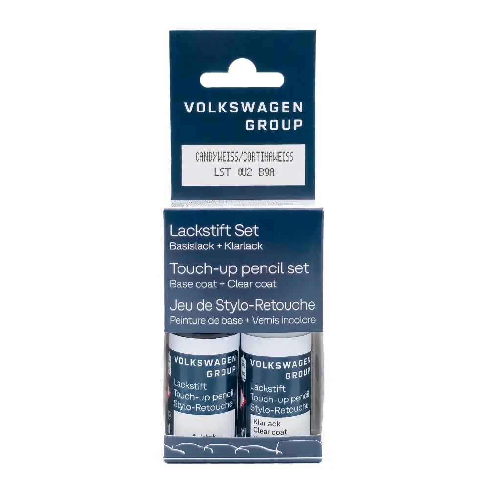 VW Audi stick di ritocco codice colore B9A Set di stick di ritocco LB9A - Candyweiss / Cortinaweiss Uni - LST0U2B9A