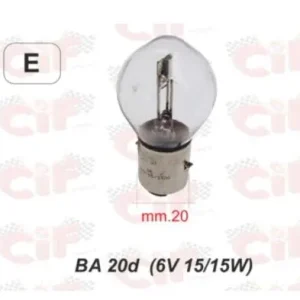 Lampada 6V 15/15Watt Vespa 50 90 125 150 200 dal 1946 al 1977