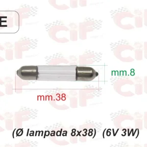 Lampada siluro 6V 3W Vespa fino al 1977