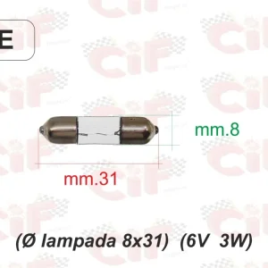 Lampada siluro 6V 3W Vespa Sprint - Rally