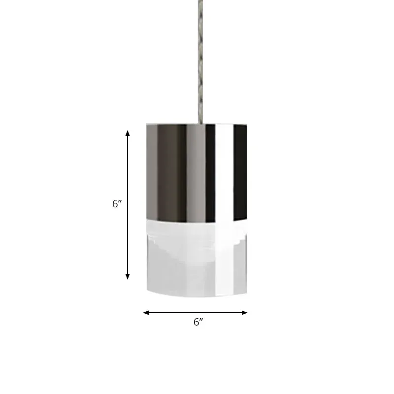 Lampada sospensione cilindro tripla luce Lampada sospensione moderna lineare metallo e vetro cromato per bar